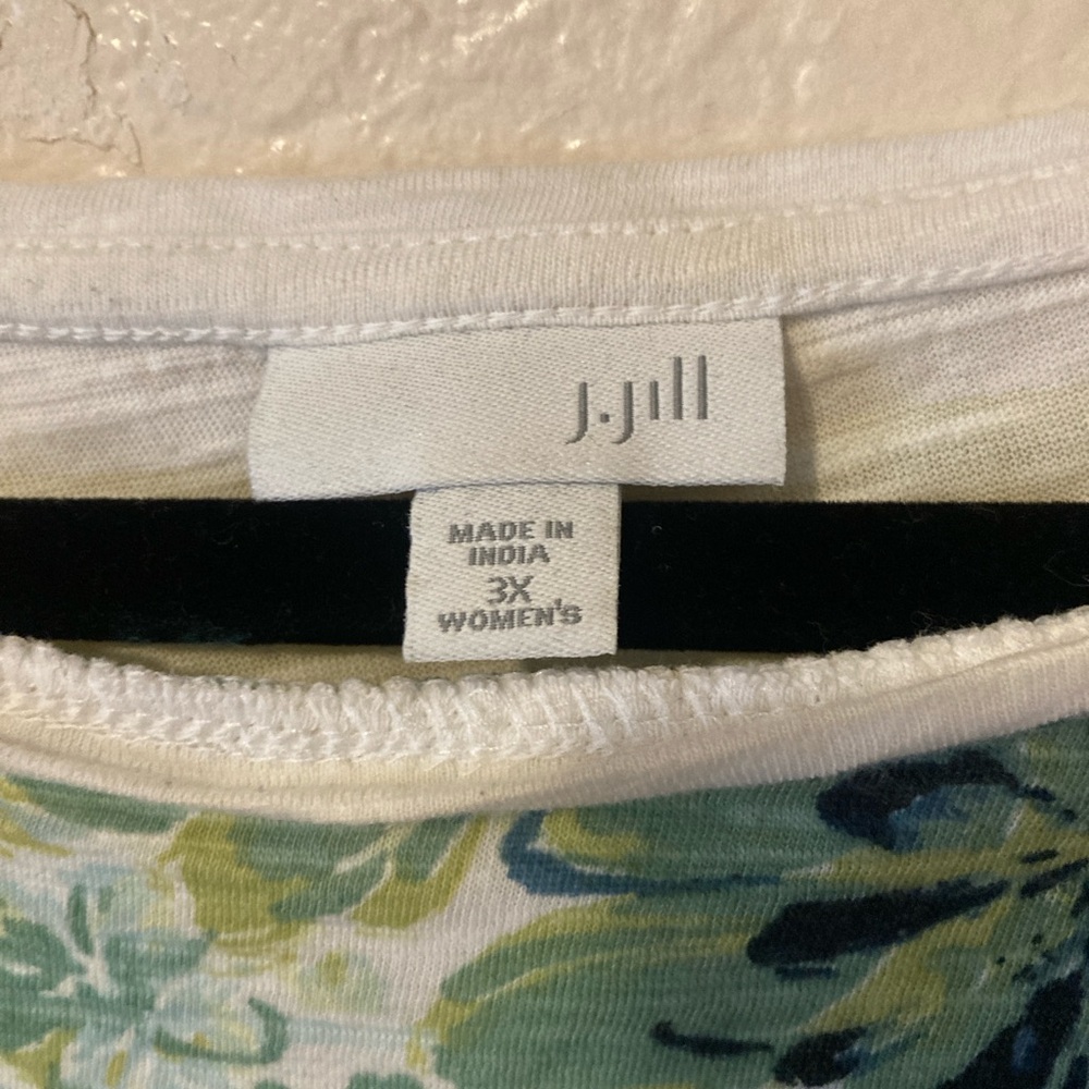 J. Jill Yellow and Cream Short Sleeve Boxy T-Shirt - Picture 3 of 3
